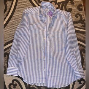 Striped Bertigo button down dress shirt.